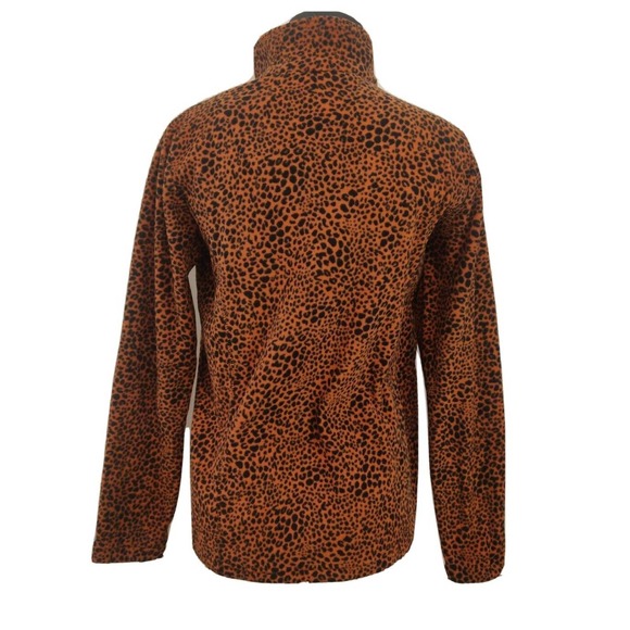 Lands End Women's Sweater Pullover Quarter Zip Animal Print Size XS Cozy. - Picture 2 of 6